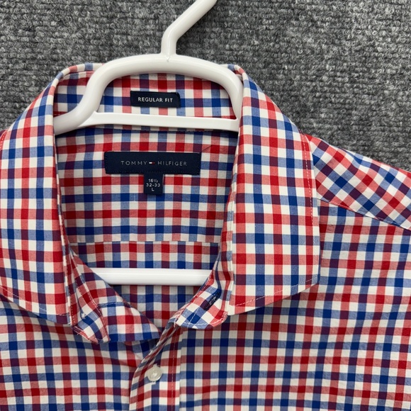 Men's Tommy Hilfiger regular fit button up shirt long sleeve size L 16.5 32/33 - Picture 4 of 5
